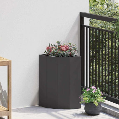 vidaXL Eckpflanzer Schwarz 30 x 30 x 50 cm Stahl