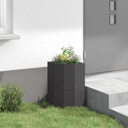 vidaXL Eckpflanzer Schwarz 30 x 30 x 50 cm Stahl