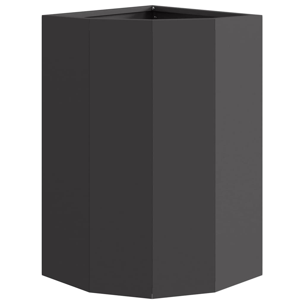 vidaXL Eckpflanzer Schwarz 30 x 30 x 50 cm Stahl
