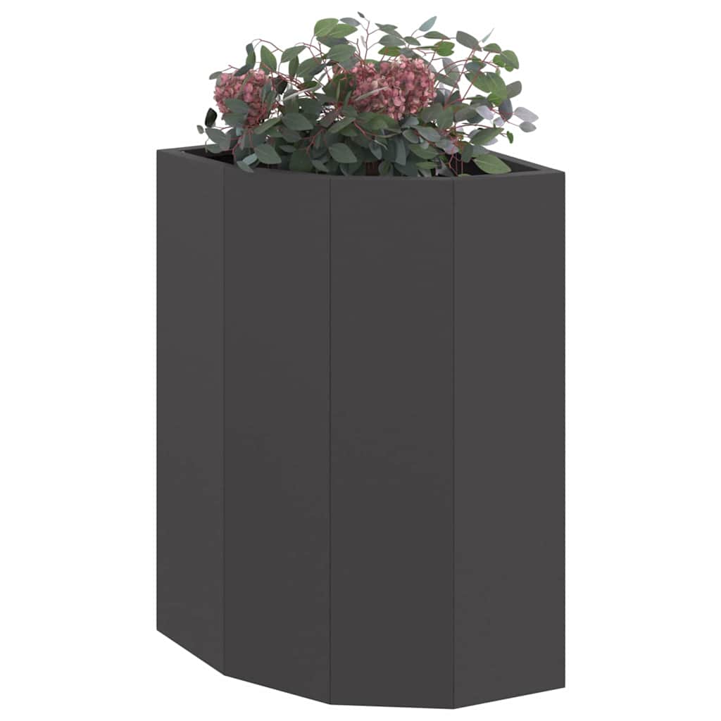 vidaXL Eckpflanzer Schwarz 30 x 30 x 50 cm Stahl