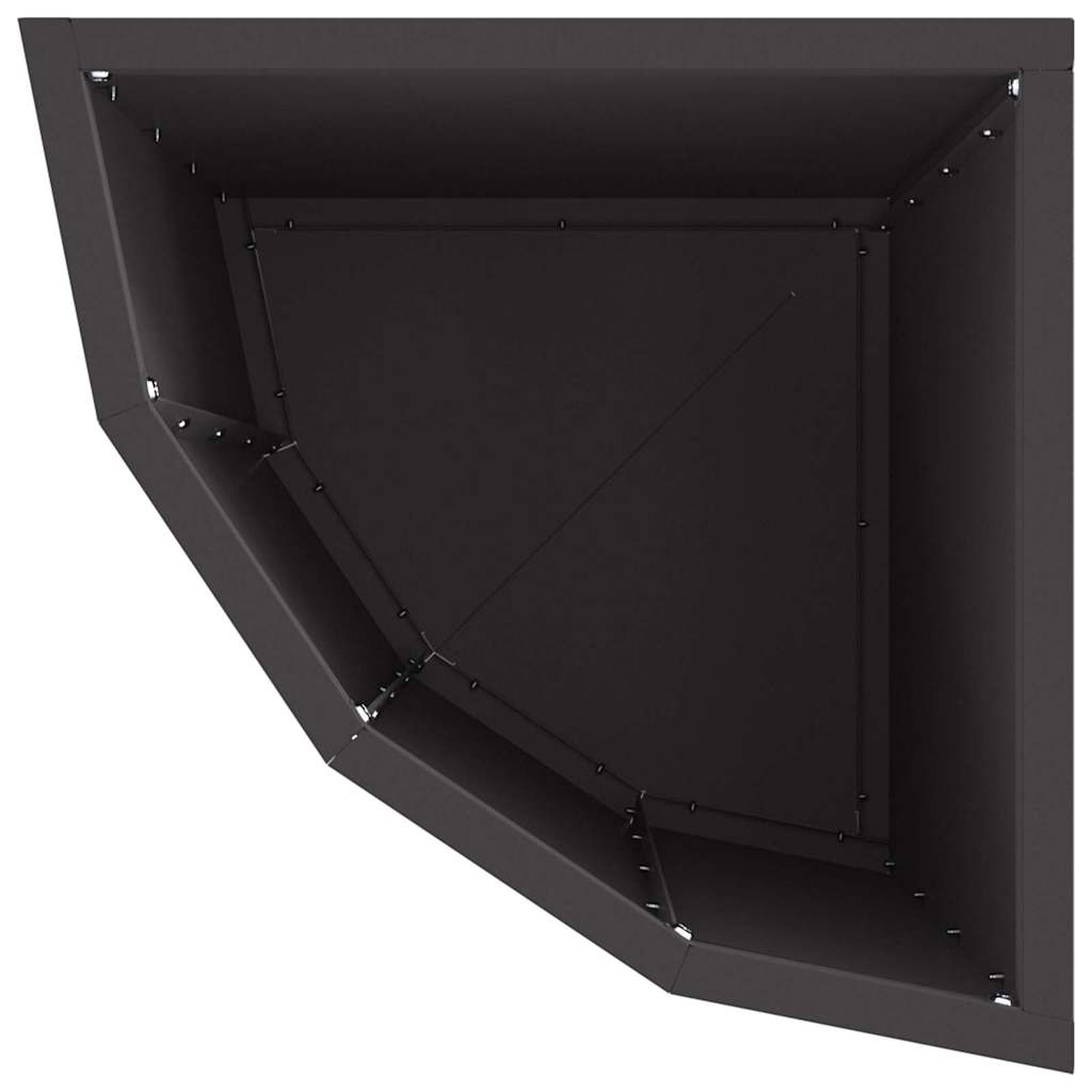 vidaXL Eckpflanzer Schwarz 30 x 30 x 50 cm Stahl
