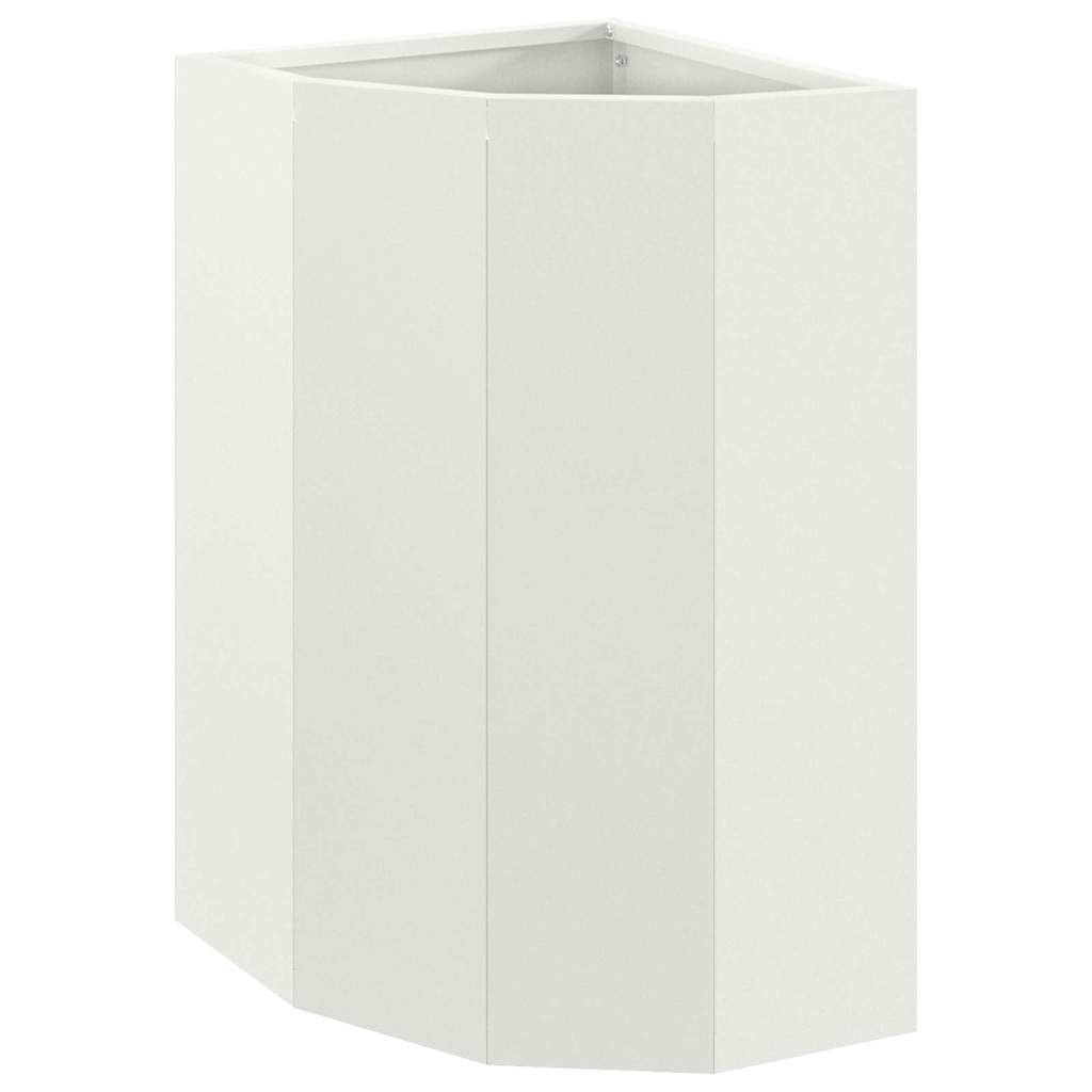 vidaXL Eckpflanzer Weiß 30 x 30 x 50 cm Stahl