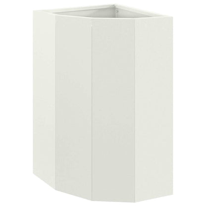 vidaXL Eckpflanzer Weiß 30 x 30 x 50 cm Stahl