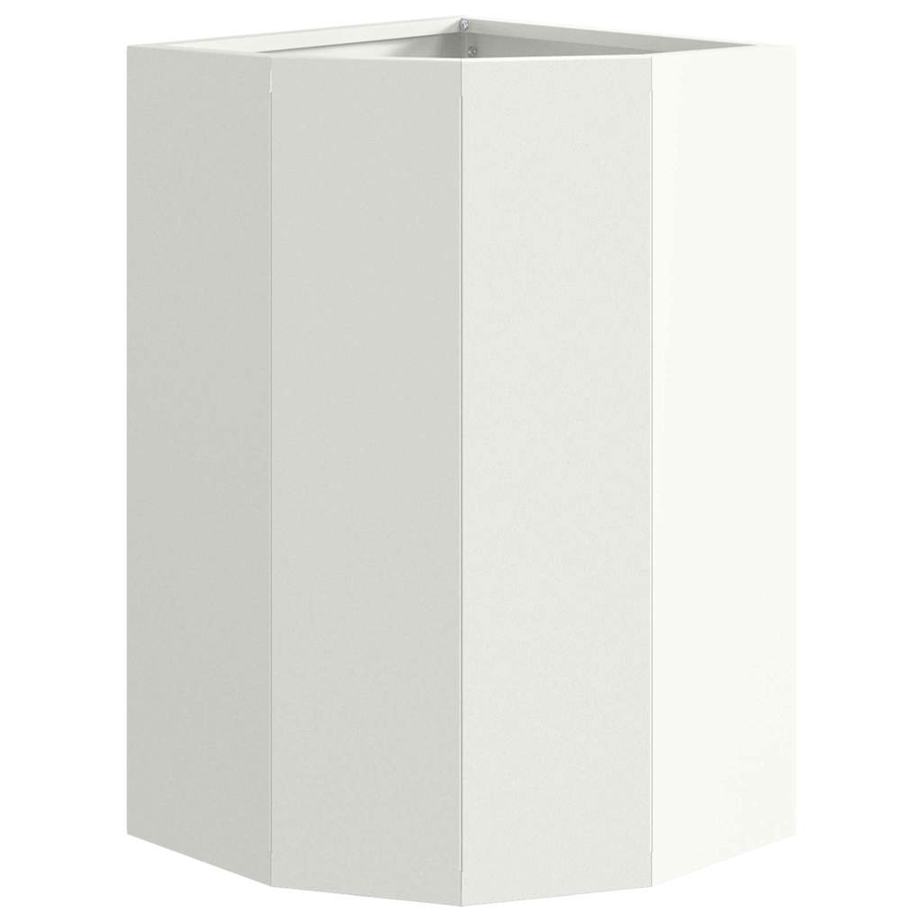 vidaXL Eckpflanzer Weiß 30 x 30 x 50 cm Stahl