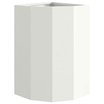 vidaXL Eckpflanzer Weiß 30 x 30 x 50 cm Stahl