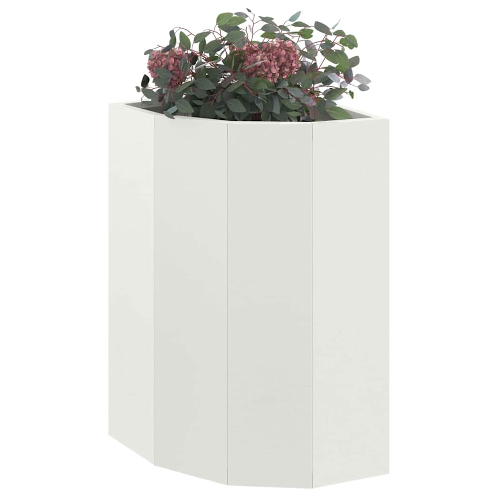 vidaXL Eckpflanzer Weiß 30 x 30 x 50 cm Stahl