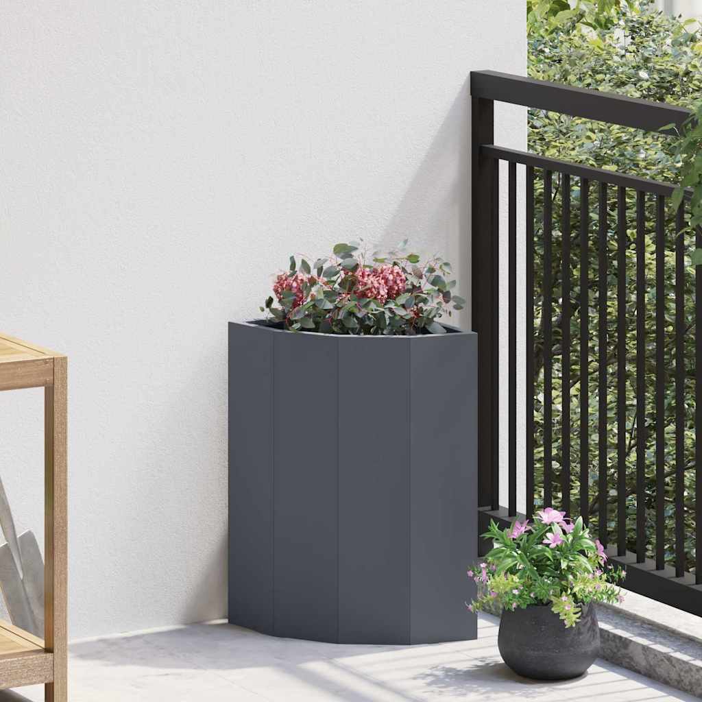 vidaXL Eckpflanzer Anthrazit 30 x 30 x 50 cm Stahl