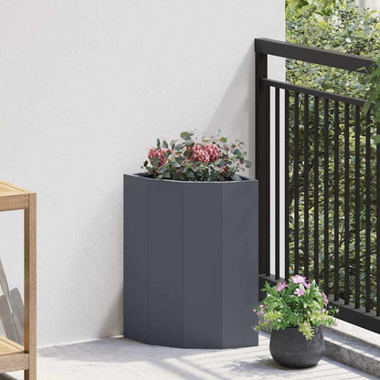 vidaXL Eckpflanzer Anthrazit 30 x 30 x 50 cm Stahl