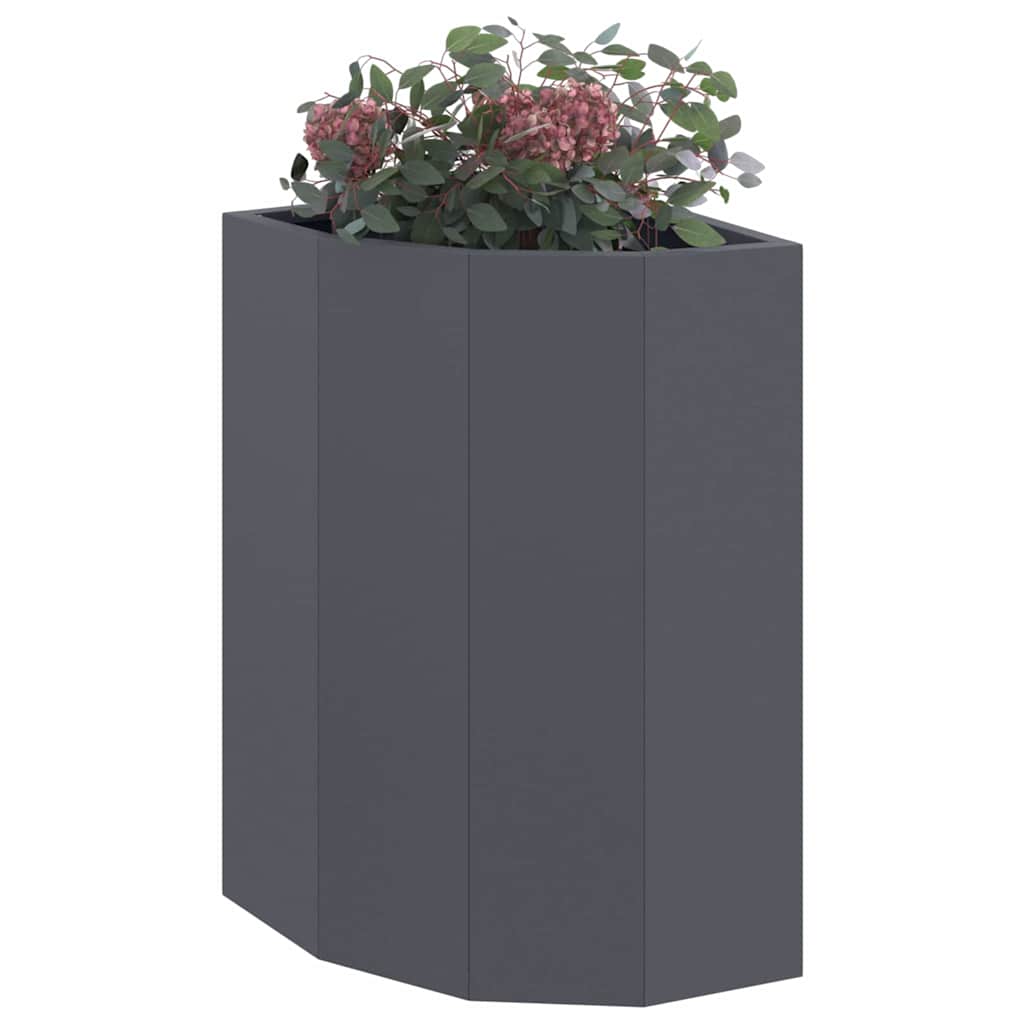 vidaXL Eckpflanzer Anthrazit 30 x 30 x 50 cm Stahl