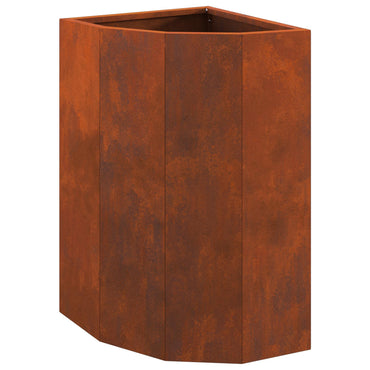 vidaXL Eckpflanzer Rostig 30 x 30 x 50 cm Wetterfeststahl