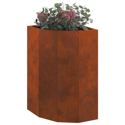 vidaXL Eckpflanzer Rostig 30 x 30 x 50 cm Wetterfeststahl