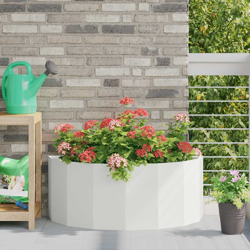 vidaXL Pflanzkübel Weiß 90 x 45 x 35 cm Stahl