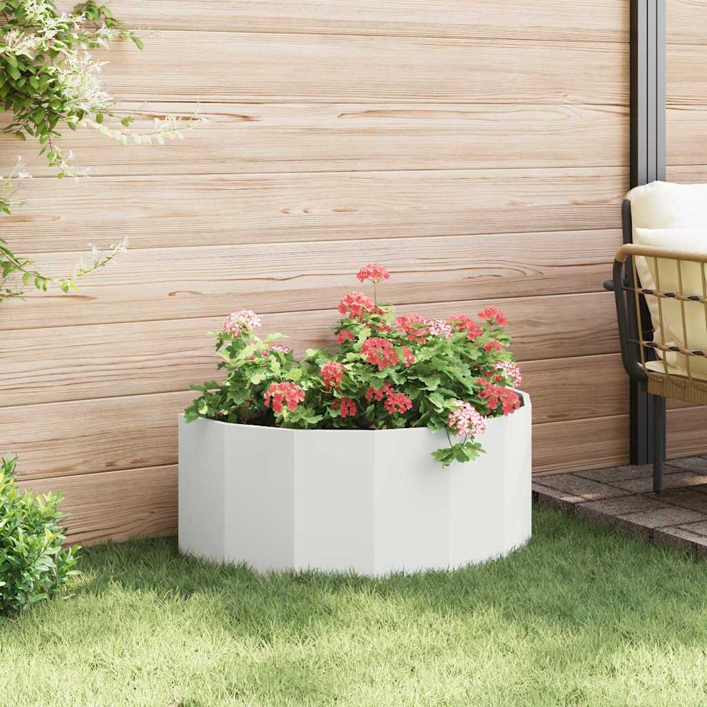vidaXL Pflanzkübel Weiß 90 x 45 x 35 cm Stahl