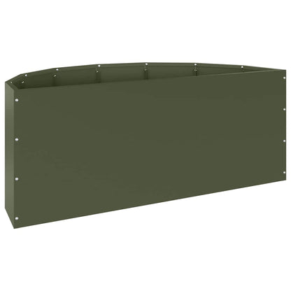 vidaXL Pflanzkübel Olive Grün 90 x 45 x 35 cm Stahl