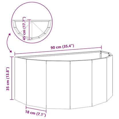 vidaXL Pflanzkübel Silber 90 x 45 x 35 cm Verzinkter Stahl