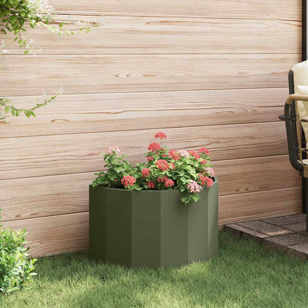 vidaXL Pflanzkübel Olive Grün 60 x 30 x 35 cm Stahl
