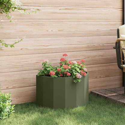 vidaXL Pflanzkübel Olive Grün 60 x 30 x 35 cm Stahl