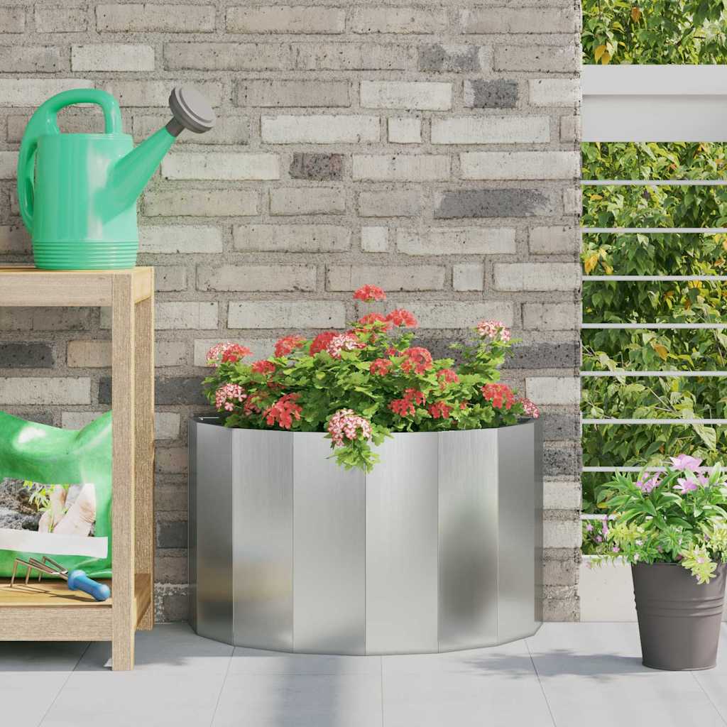 vidaXL Pflanzkübel Silber 60 x 30 x 35 cm Verzinkter Stahl