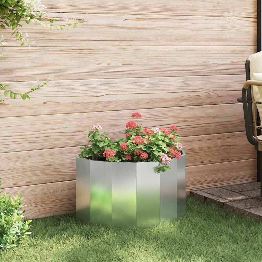 vidaXL Pflanzkübel Silber 60 x 30 x 35 cm Verzinkter Stahl
