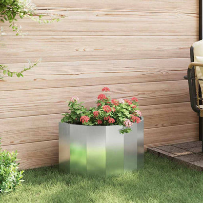 vidaXL Pflanzkübel Silber 60 x 30 x 35 cm Verzinkter Stahl