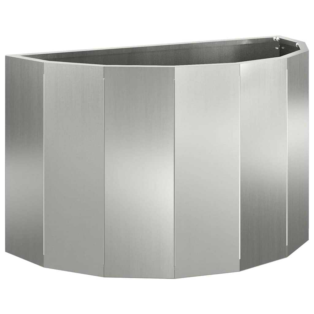 vidaXL Pflanzkübel Silber 60 x 30 x 35 cm Verzinkter Stahl