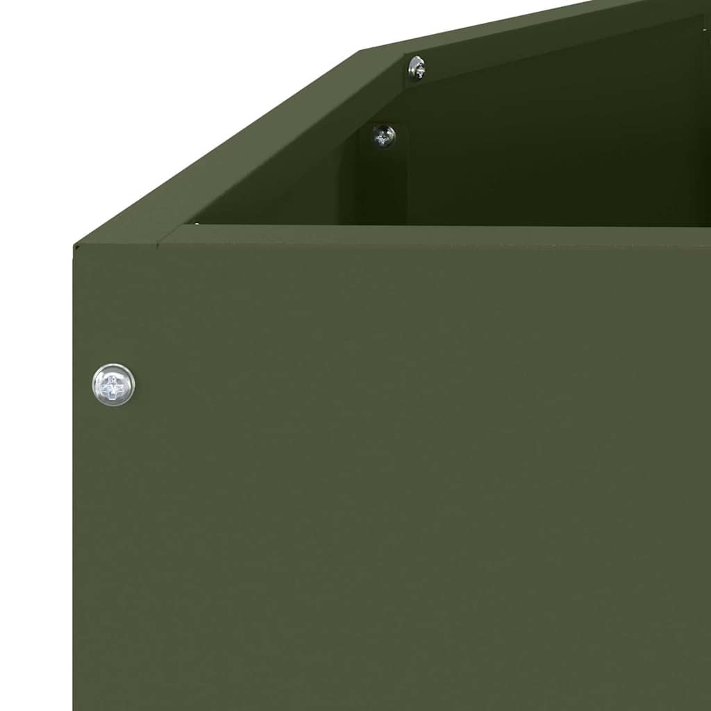 vidaXL Jardinière vert olive 120 x 60 x 50 cm acier