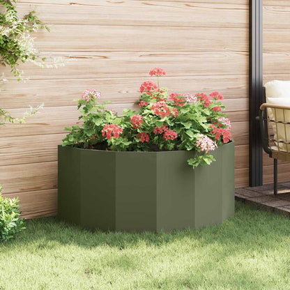 vidaXL Jardinière vert olive 120 x 60 x 50 cm acier
