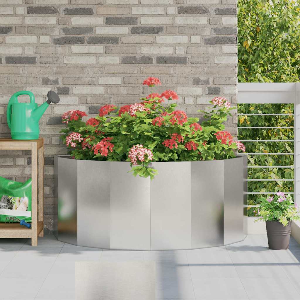 vidaXL Jardinière argentée 120 x 60 x 50 cm acier inoxydable