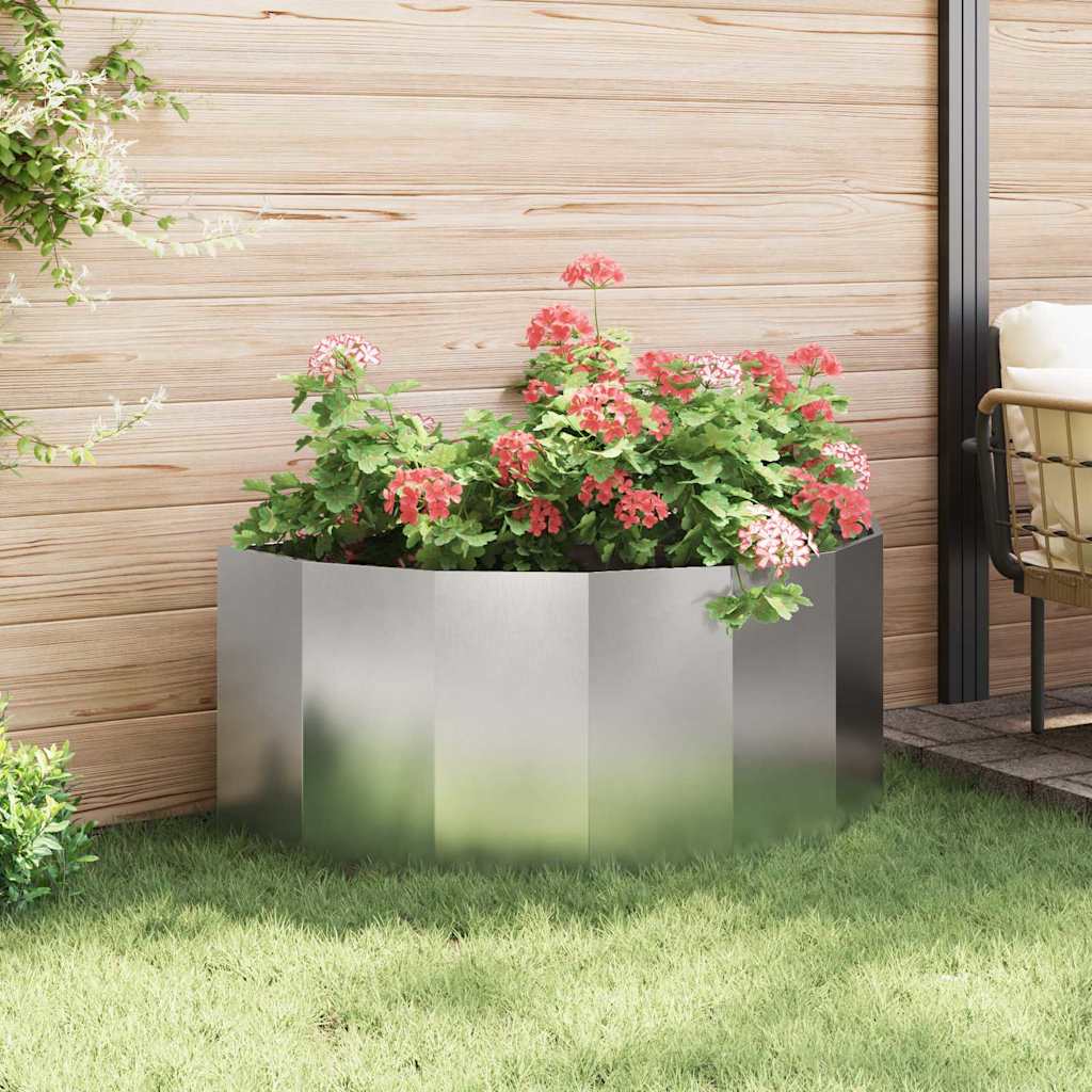 vidaXL Jardinière argentée 120 x 60 x 50 cm acier inoxydable