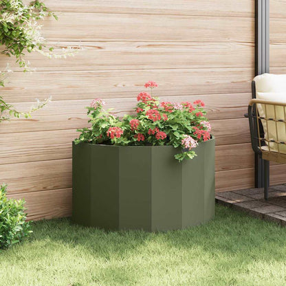 vidaXL Jardinière vert olive 90 x 45 x 50 cm acier