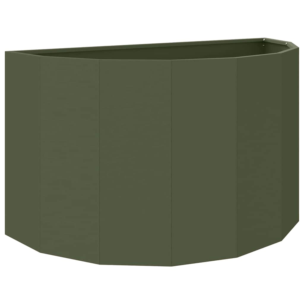 vidaXL Jardinière vert olive 90 x 45 x 50 cm acier
