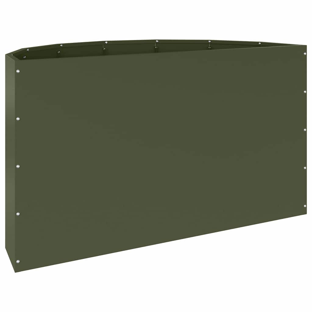vidaXL Jardinière vert olive 90 x 45 x 50 cm acier
