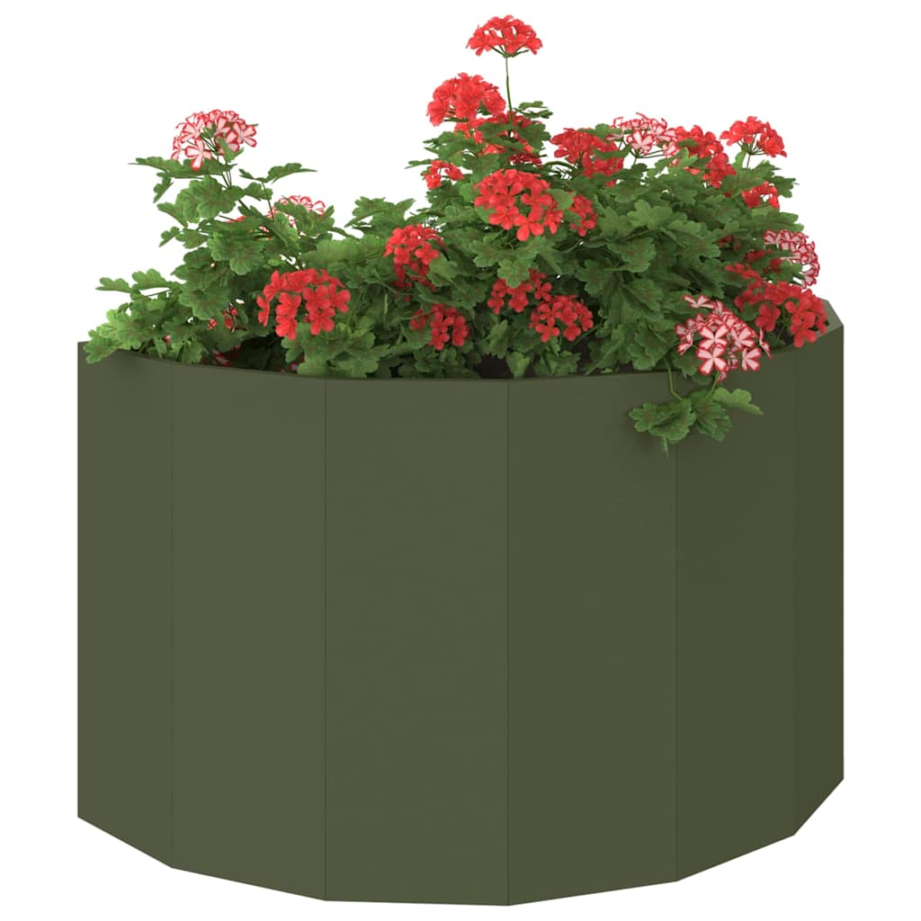 vidaXL Jardinière vert olive 90 x 45 x 50 cm acier