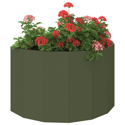 vidaXL Jardinière vert olive 90 x 45 x 50 cm acier