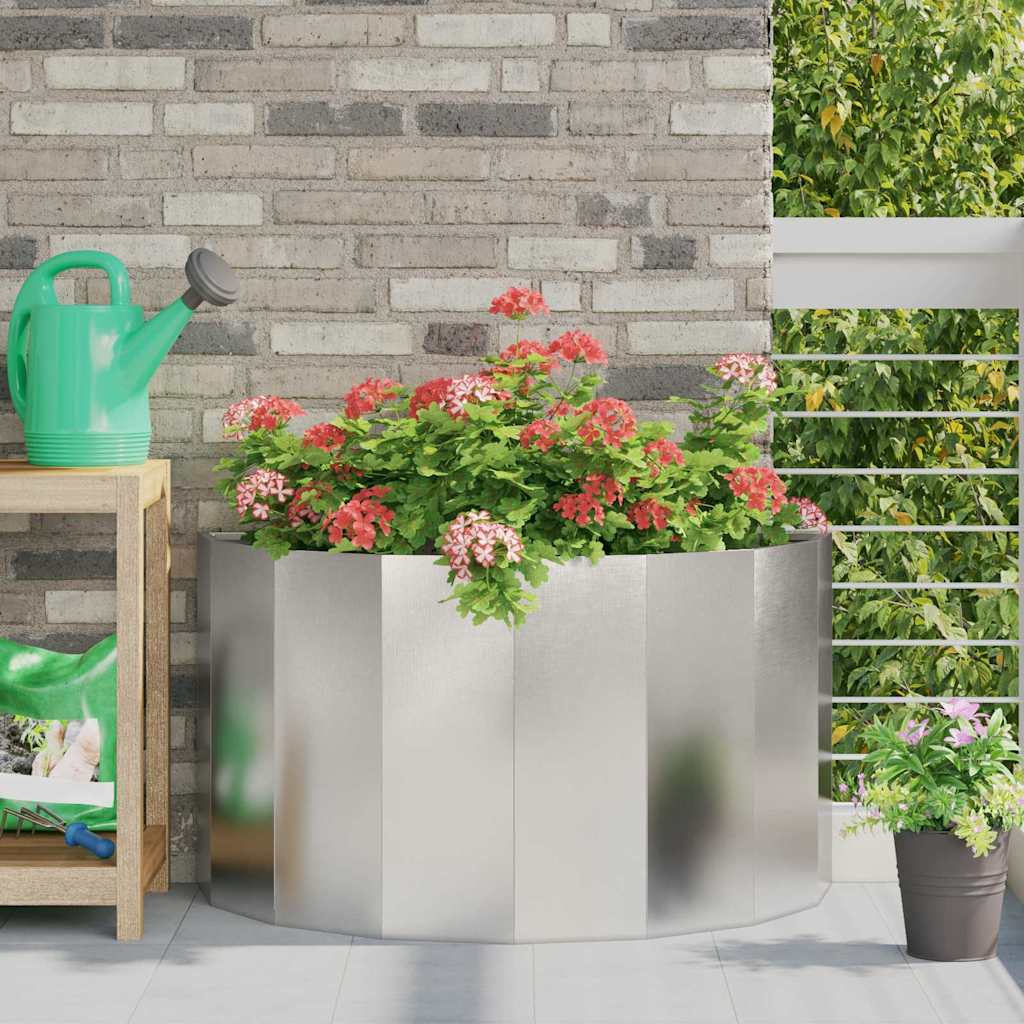 vidaXL Jardinière argentée 90 x 45 x 50 cm acier inoxydable