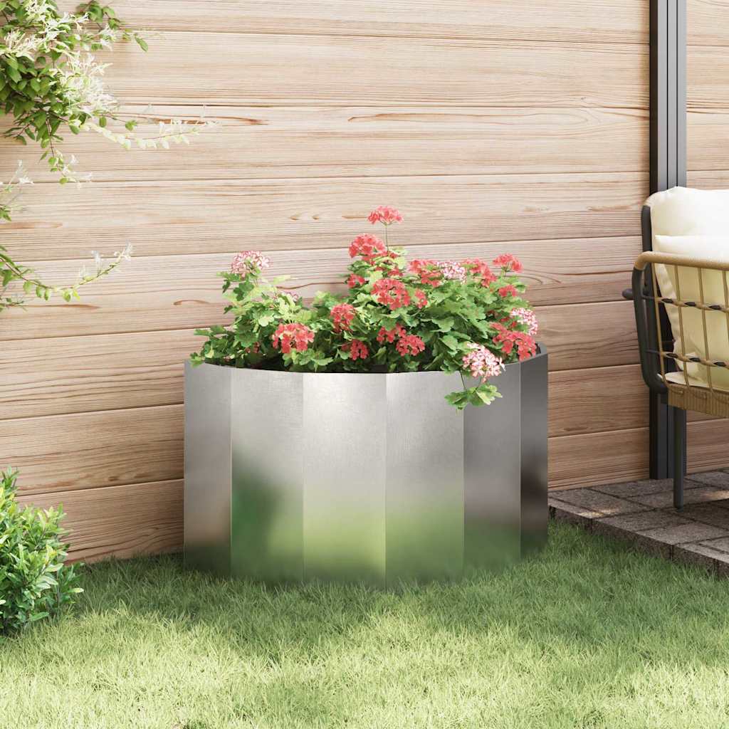 vidaXL Jardinière argentée 90 x 45 x 50 cm acier inoxydable