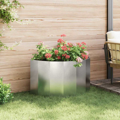 vidaXL Jardinière argentée 90 x 45 x 50 cm acier inoxydable