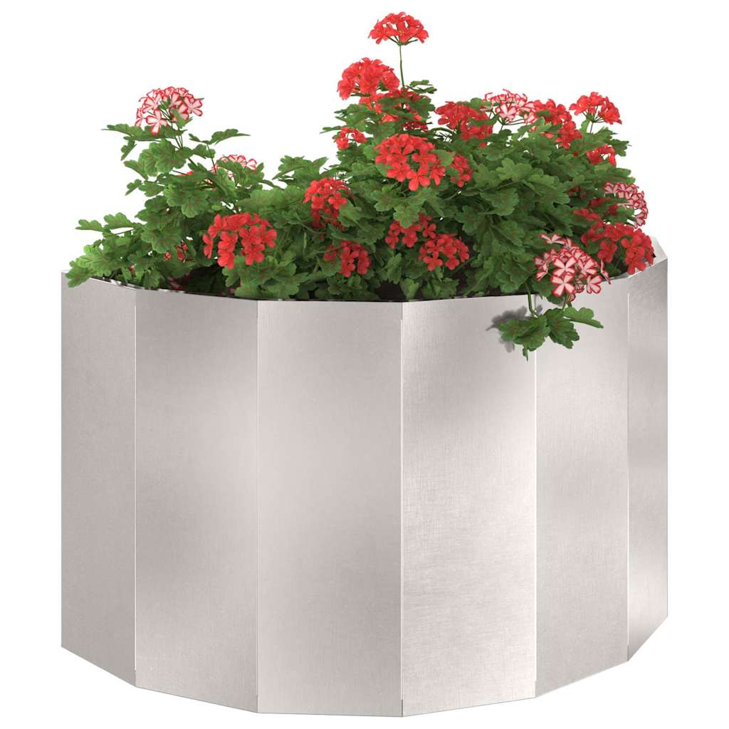 vidaXL Jardinière argentée 90 x 45 x 50 cm acier inoxydable