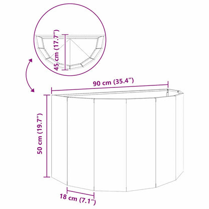 vidaXL Jardinière argentée 90 x 45 x 50 cm acier inoxydable