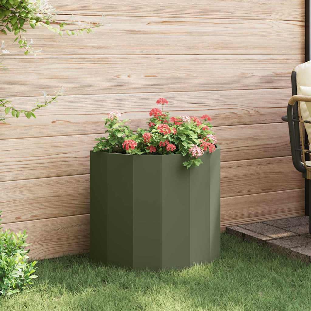 vidaXL Pflanzkübel Olive Grün 60 x 30 x 50 cm Stahl