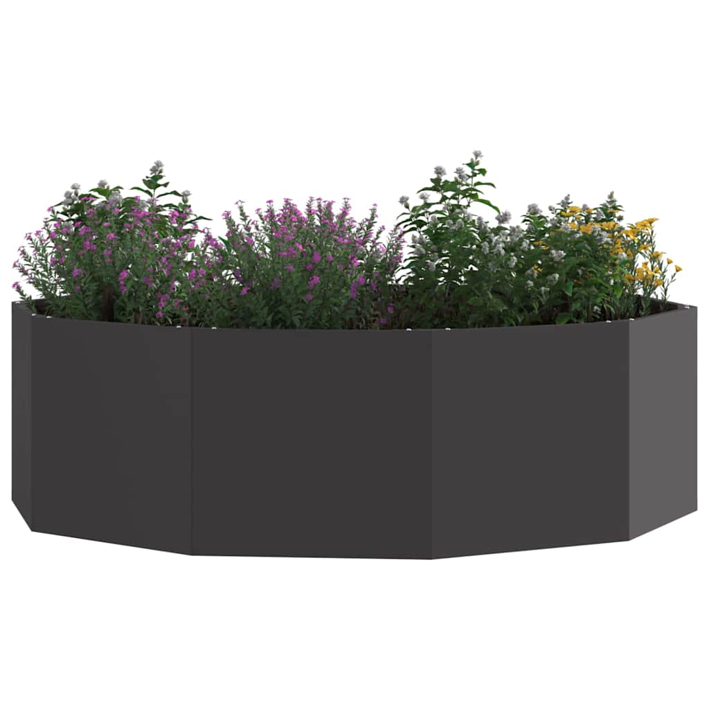 vidaXL Pflanzkübel Schwarz 120 x 120 x 35 cm Stahl