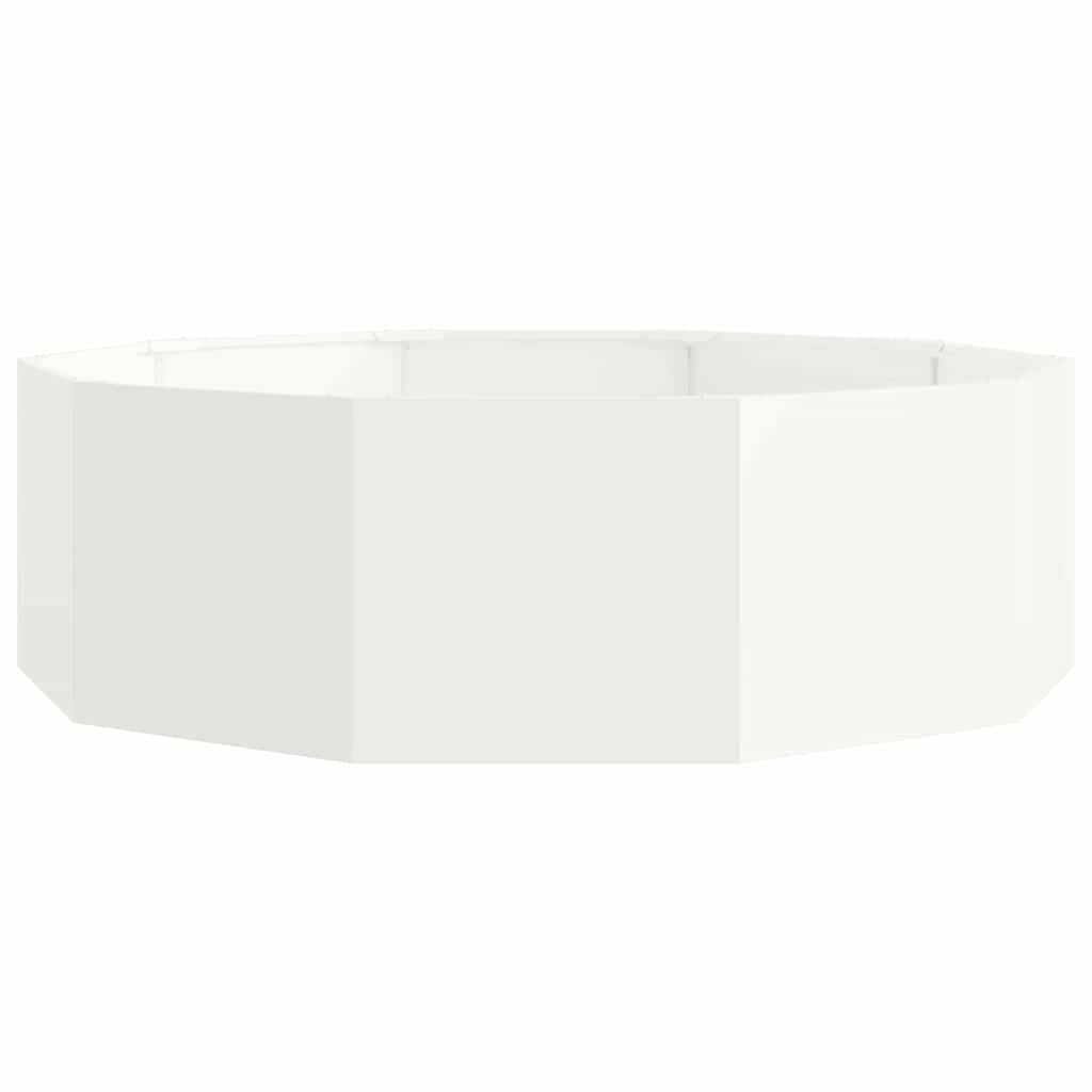 vidaXL Pflanzkübel Weiß 120 x 120 x 35 cm Stahl