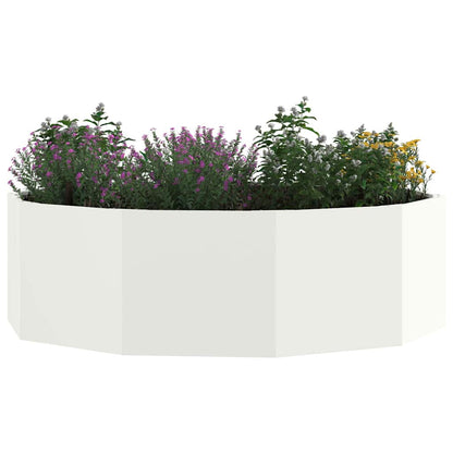 vidaXL Pflanzkübel Weiß 120 x 120 x 35 cm Stahl