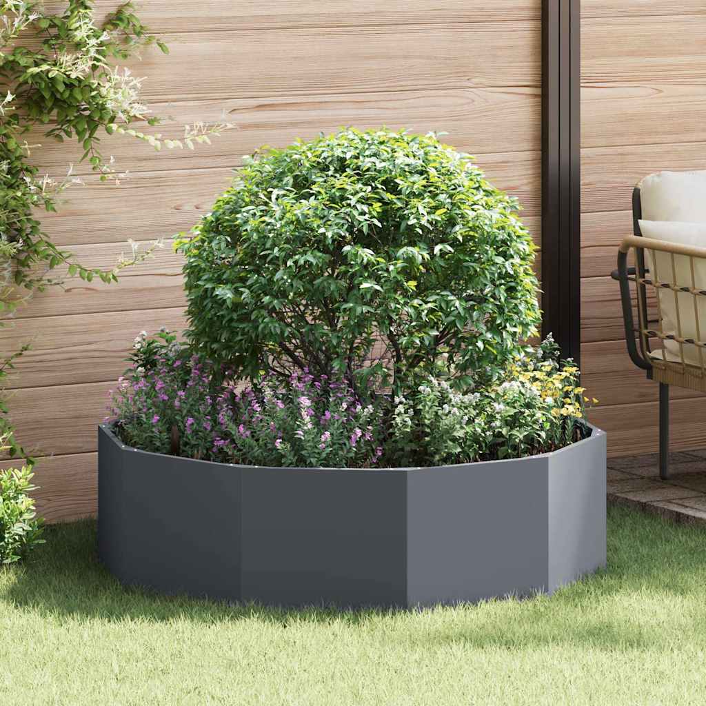 vidaXL Pflanzkübel Anthrazit 120 x 120 x 35 cm Stahl