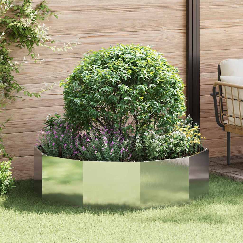 vidaXL Pflanzkübel Silber 120 x 120 x 35 cm Edelstahl