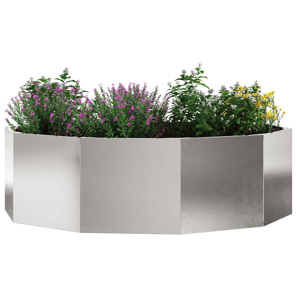 vidaXL Pflanzkübel Silber 120 x 120 x 35 cm Edelstahl