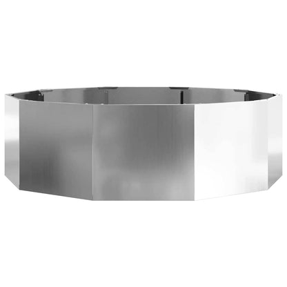 vidaXL Pflanzkübel Silber 120 x 120 x 35 cm Verzinkter Stahl