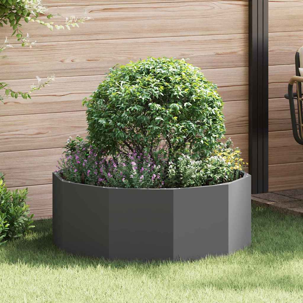 vidaXL Pflanzkübel Schwarz 90 x 90 x 35 cm Stahl
