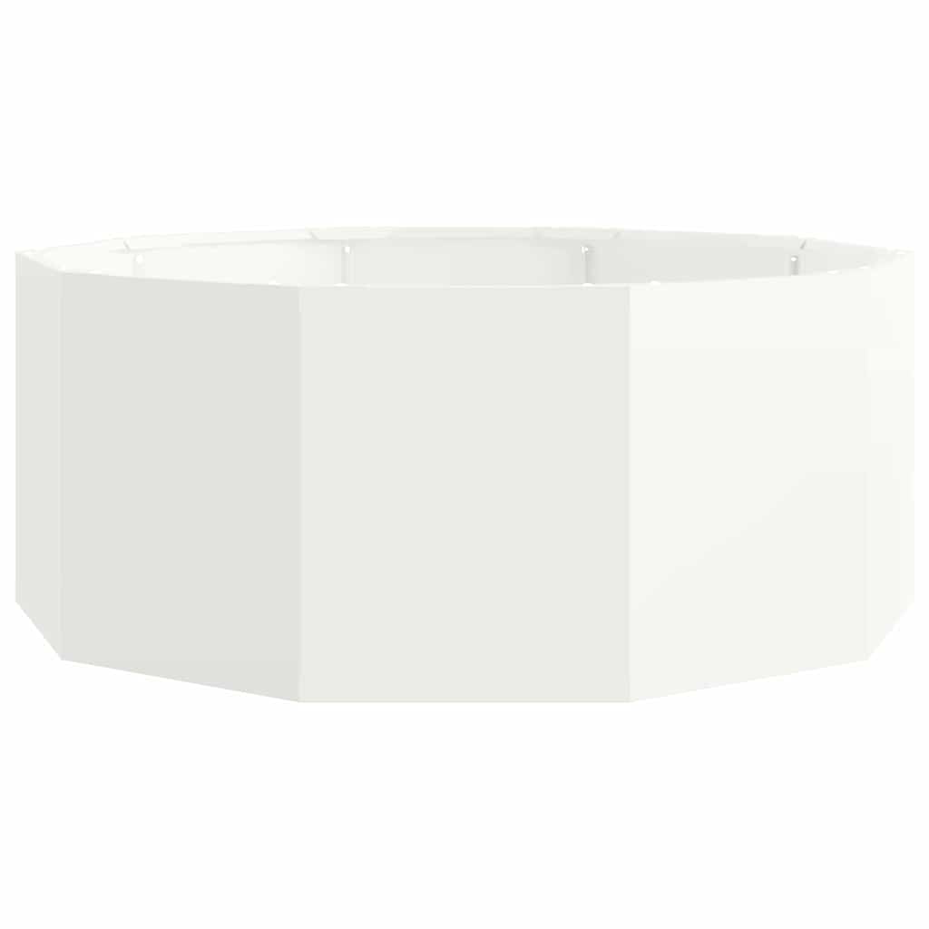 vidaXL Pflanzkübel Weiß 90 x 90 x 35 cm Stahl