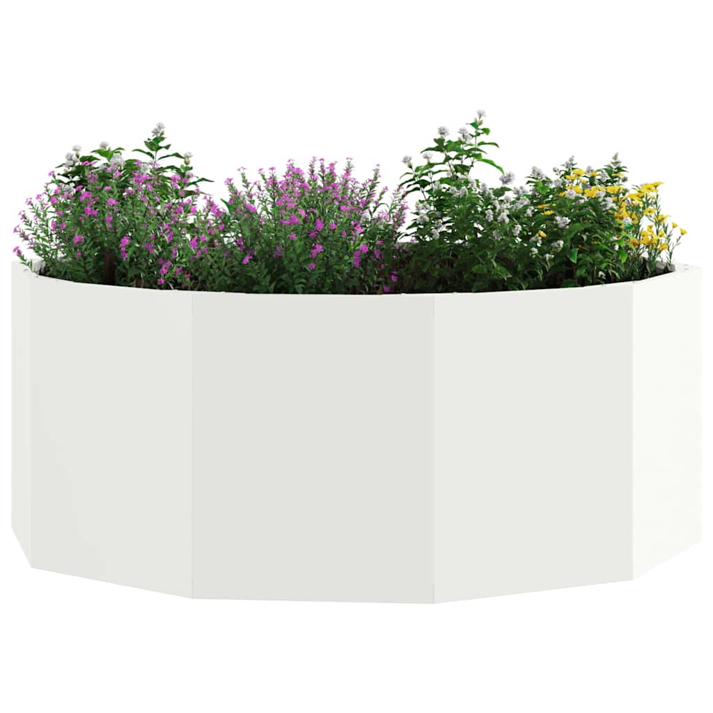 vidaXL Pflanzkübel Weiß 90 x 90 x 35 cm Stahl